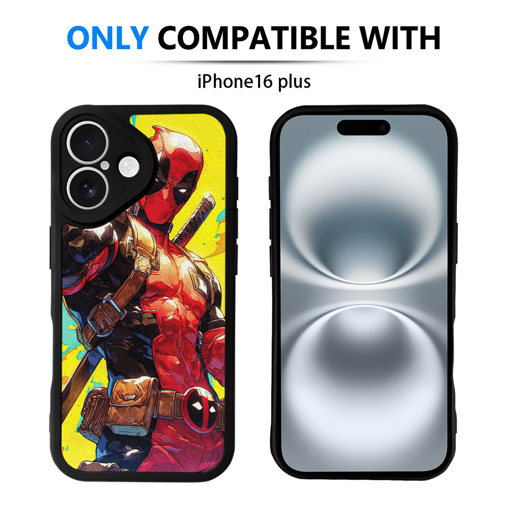 （画像用） Deadpool デッドプール 【iPhone 16シリーズ対応】シリコンスマホケース（レザー調） 材質：シリコン